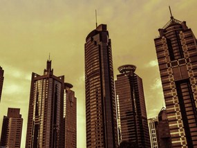 Poszter 40x30cm Panoráma Sanghaj 2, Assaf Frank