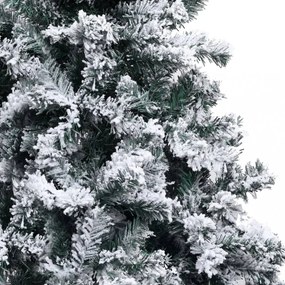 zöld PVC műkarácsonyfa pelyhes hóval 300 cm