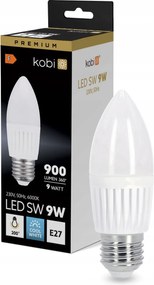 Led izzó E27 Gyertya 9W 900lm 6000K Hideg 200° Prémium