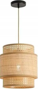 Függő lámpa csillár rattan lámpabúrával E27 boho stílusban