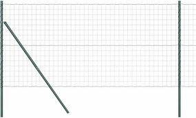 vidaXL Kerítés oszlopokkal Zöld 1 x 10 m Acél