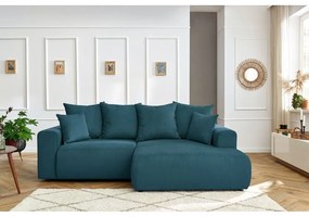 Kék bársony sarokkanapé Enjoy – Bobochic Paris