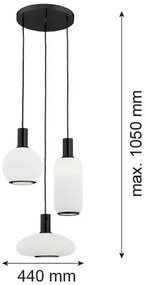 Argon 6323 - Csillár zsinóron SAGUNTO PLUS 3xE27/15W/230V