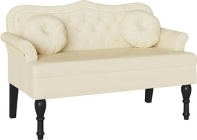 vidaXL Chesterfield Pad párnával Krém 120,5 x 65 x 75 cm Műbőr
