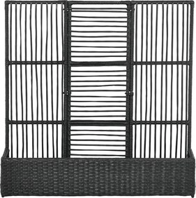 Outsunny Rámpás Ágyás Rácsos Rattan Stílusú Virágoskert Dobozban Kúszó Növényekhez, 103 x 103 x 29 cm, Fekete | Aosom