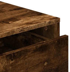 füstös tölgy színű szerelt fa fiókos sarokszekrény 80x41x58 cm