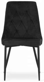 Étkezőgarnitúra 1+4, fekete asztal arany tölgy díszítéssel MADO 120x80cm és fekete bársony étkezőszék IMOLA