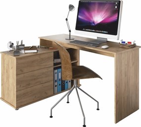Univerzális sarok PC asztal, tölgyfa artisan, TERINO