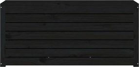 vidaXL fekete tömör fenyőfa kerti láda 101 x 50,5 x 46,5 cm