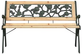 Kerti pad rózsás háttámlával 116 cm Fa