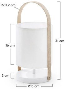 Zayla fehér asztali lámpa - Kave Home