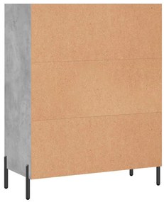 betonszürke szerelt fa polcos szekrény 69,5 x 32,5 x 90 cm