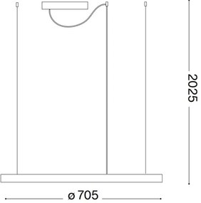 Ideal Lux - LED csillár kábelen ORACLE SLIM LED/37W/230V 4000K, átm. 70 cm, fehér