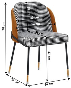 Jedálenská stolička Rodon (čiernobiela + camel). 1034334