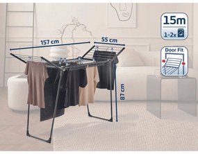 Leifheit PEGASUS 150 Solid Slim fekete ruhaszárító