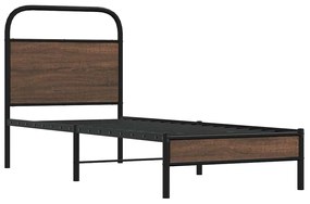 ágykeret matrac nélkül 75x190 cm barna tölgyfa műfa