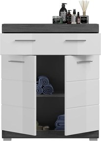 Scout 2 ajtós fürdőszobaszekrény sötétszürke/fehér