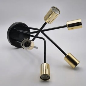 Csillár rúdon PRIYA 5xE27/15W/230V fekete