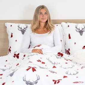 4Home Stag & Bows mikroflanel ágyneműhuzat, 140 x 200 cm, 70 x 90 cm