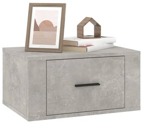 Betonszürke falra szerelhető éjjeliszekrény 50 x 36 x 25 cm