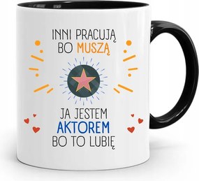 Színésznőnek Bögre Fekete Születésnapi Ajándék fényképes nyomtatással