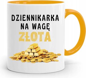 Sárga Bögre Ajándék Riporter Újságírónak fényképes nyomtatással