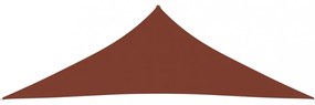 terrakotta háromszögű oxford-szövet napvitorla 3,5x3,5x4,9 m