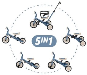 PETITE&amp;MARS - Gyermek tricikli 5in1 TURBO Ocean Blue