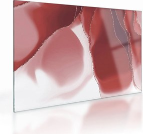 Üveg kép - Piros absztrakt virág N⁰3 (70x50 cm)