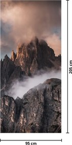 Fotótapéta ajtóra - Olasz Dolomitok a ködben (95x205cm)