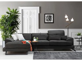 Sötétszürke sarokkanapé (bal oldali) Frido – Balcab Home