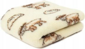 Merinó gyapjú takaró 75x100 Bárányok krémszínű, bárány motívummal