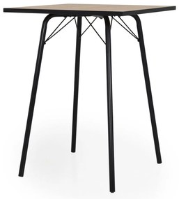 Flow bárasztal, tölgy/fekete, 80x80 cm