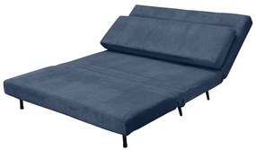 Kék kordbársony kinyitható kanapé 140 cm Mallory – Støraa
