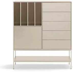 Krémszínű szekrény 120x140x45 cm Platt – Teulat