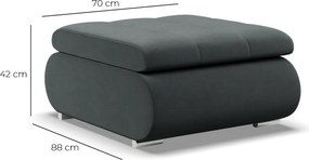 Tokio puff, bársony, szürke