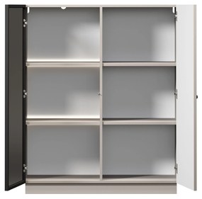 Lorini vitrin 100 cm - kasmír / fekete fogantyú