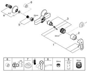 GROHE 23634000 - BAULOOP zuhanycsaptelep DN 15, fényes króm