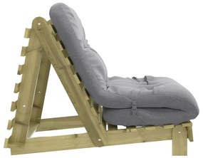 tömör impregnált fenyőfa futon kanapéágy matraccal 80x206x11 cm