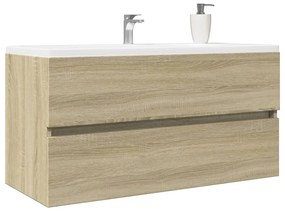 Sonoma tölgy színű szerelt fa mosdószekrény 90 x 38,5 x 45 cm