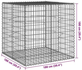 horganyzott vas gabion kosár fedéllel 100 x 100 x 100 cm
