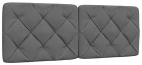 sötétszürke szövet ágykeret LED-es matrac nélkül 140x200 cm