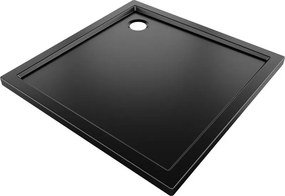 Mexen Flow négyzet alakú zuhanytálca slim 85 x 85 cm, fekete matt - 46S708585