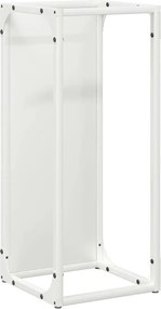 vidaXL fehér hidegen hengerelt acél tűzifatároló 25x25x60 cm