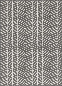 Modern szürke-krémszínű nappali szőnyeg puha szőrrel 120x160cm