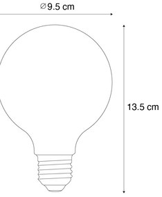 5 db E27 Dimmelhető LED izzó Opál G95 5W 450lm 2200K
