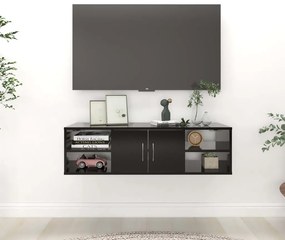 fekete szerelt fa fali polc 102 x 30 x 29 cm