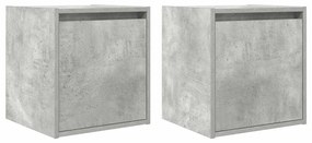 2 db betonszürke falra szerelhető éjjeliszekrény 38x34x40 cm