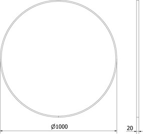 Mexen Loft, kerek fürdőszobai tükör 100 cm, keret színe szálcsiszolt acél, 9850-100-100-000-10