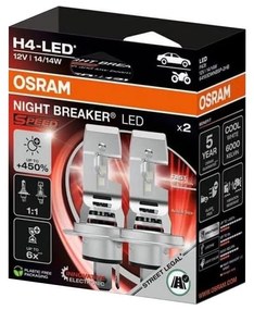 SZETT 2 db LED autóizzó NIGHT BREAKER SPEED H4 P43T/14W/12V 6000K - Osram